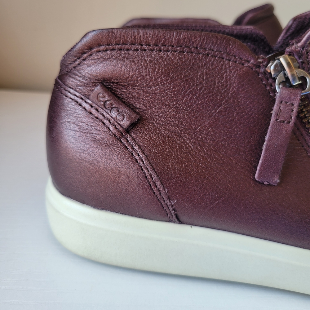 Ecco Womens Leather Slip On Sneakers Size 8 - Picture 8 of 12